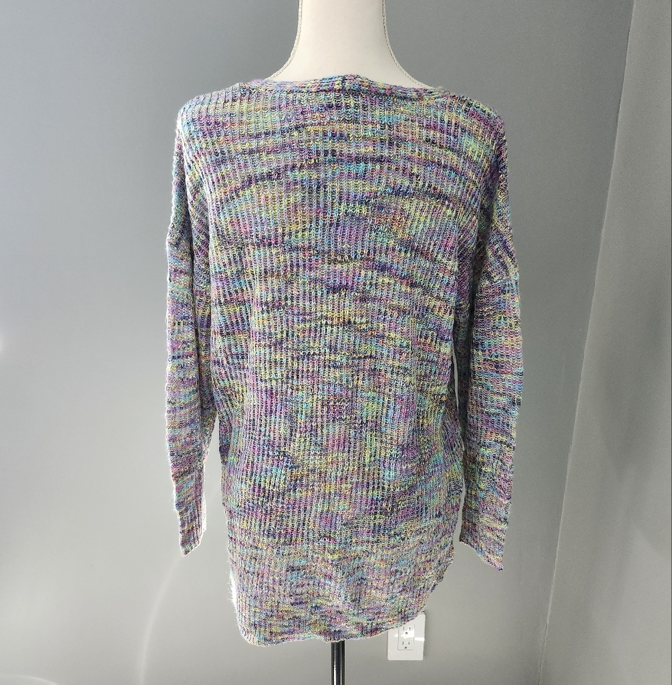 NWT Torrid Rainbow Slub Pullover Tunic V-Neck Sweater - Picture 3 of 6